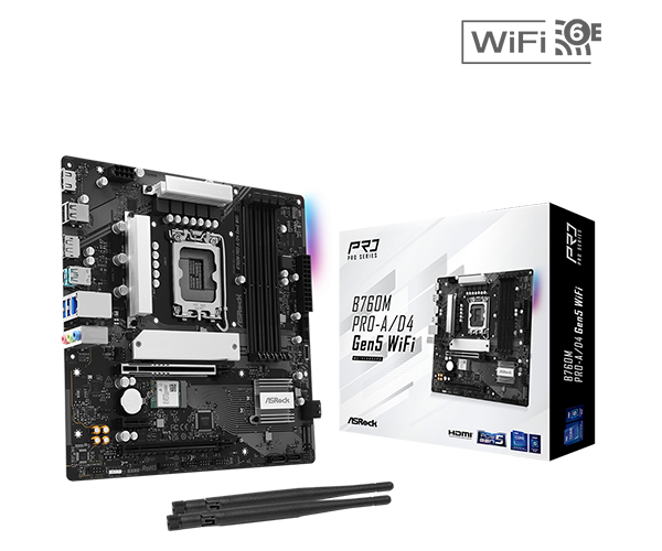 【新品未使用】ASRock B760M PRO-A WiFi マザーボード ASRock > B760M Pro-A WiFi